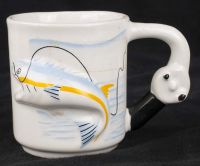 Emson 3D Sea Fisherman Yellow Striped Fish Coffee Mug